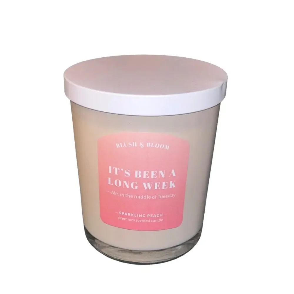 NEW! Le Chandelle Blush & Bloom Sparkling Peach Jar Candle 15oz